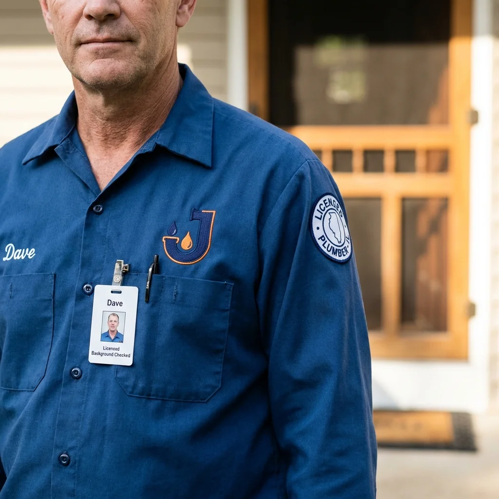 Licensed plumber showing ID badge in Little Neck, NY